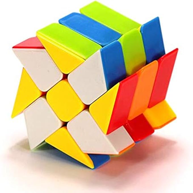 WINDMILL CUBE PUZZLE, , 3X3 STICKERLESS BRIGHT MAGIC CUBE WHEEL COLOR FENGHUOLUN 3X3X3 SPEED CUBE PUZZLE - Image 1